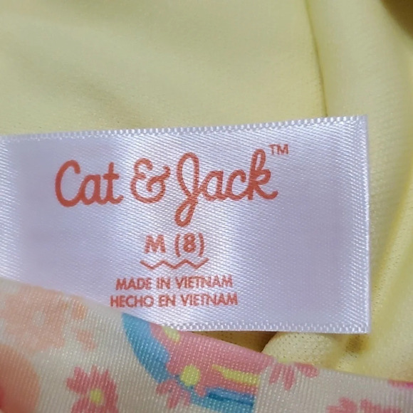 NWT Cat & Jack Girls' Happy Days One Piece Swimsuit M 8 - Picture 4 of 4